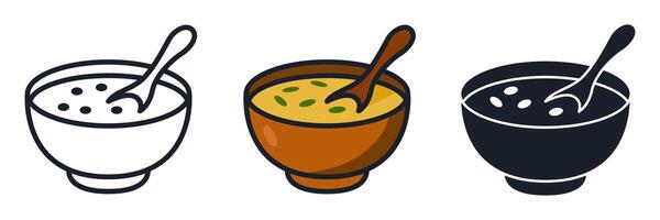 Soup Bowl Icon. Comfort Food Symbol for Restaurant Branding and Healthy Meal. vector