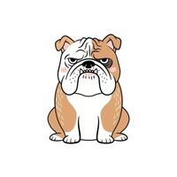 Cute and Funny Bulldog Character Illustration with Playful Expression vector