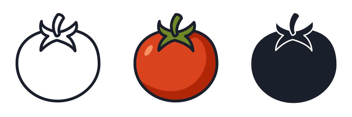 Tomato Icon. Fresh Red Vegetable Symbol for Healthy Branding, Sauces, and Organic.