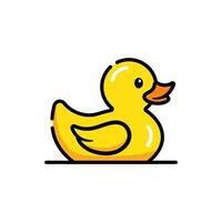 Cute Yellow Rubber Duck Toy Icon for Fun and Playful Themes vector