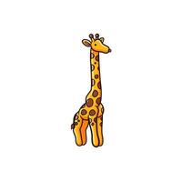Playful Cartoon Giraffe with Colorful Spots in a Simple Style vector