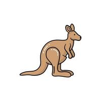 Cute Cartoon Style Brown Kangaroo Character with Friendly Expression vector
