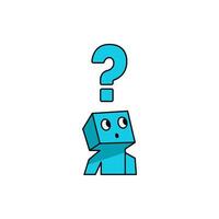 Curious Blue Character with Question Mark Above Its Head vector
