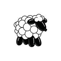 Cartoon Sheep Illustration with Simple Shapes and Bold Colors vector
