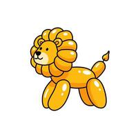 Playful Cartoon Lion Character in Bright Yellow with Cute Expression vector