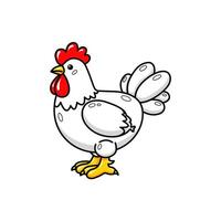 Cartoon Chicken with Bright Colors and Playful Expression vector