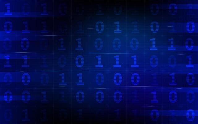 Abstract blue binary code digital data technology background cyber security