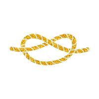 Rope knot drawing in gold color vector