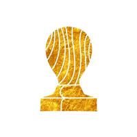 Coffee tamper drawing in realistic gold color style vector