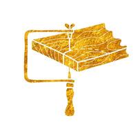 Jeweler adjustable saw in realistic gold style vector