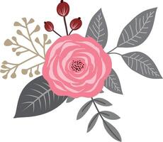 Romantic Wedding Bouquet with Roses and Leaves vector