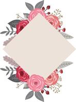 Romantic Rose Wreath and Border for Wedding Invitations vector
