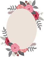 Vintage Rose Floral Border and Frame for Invitations vector