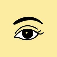 An eye with brow and eyeliner, symbolizing beauty and eye-focused makeup. vector