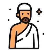 Hajj person icon on white background vector