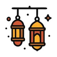 Lamp lantern icon on white background vector