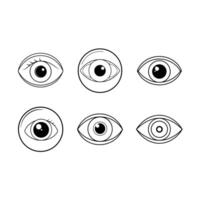 Eyeball Icon and Linocut Silhouette Design vector