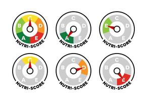 Nutri-Score scale. Nutrition Grade scale set vector
