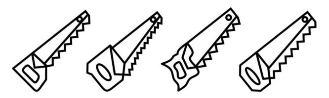 Chainsaw icon. Chainsaw thin line icon collection. Stock vector