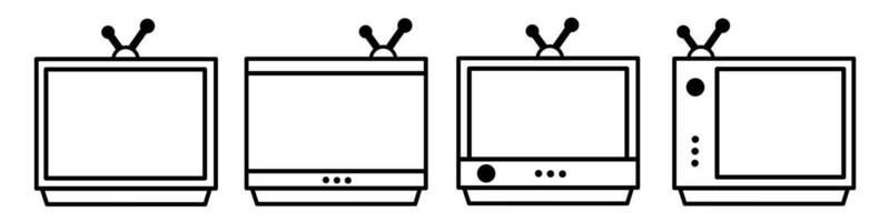 Television icon. Television thin line icon collection. Stock vector