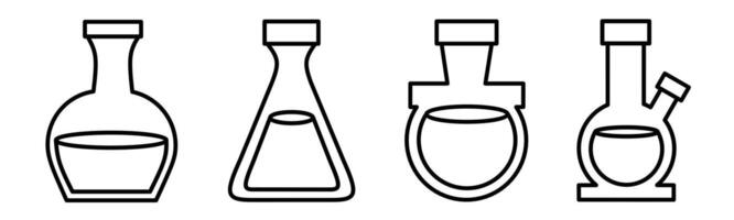 Beaker icon. Beaker thin line icon collection. Stock vector
