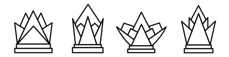Crown icon. Crown thin line icon collection. Stock vector