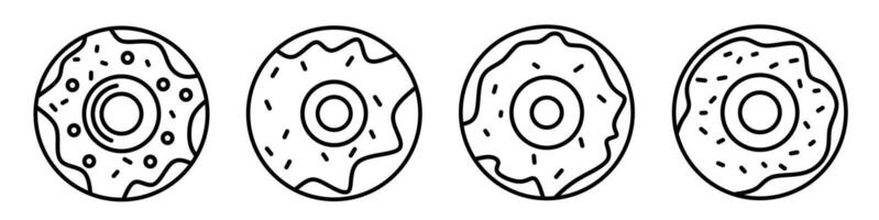 Donut icon. Donut thin line icon collection. Stock . vector