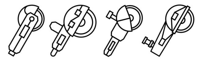 Grinding machine icon. Grinding machine icon collection. Stock. vector