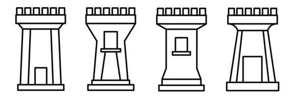 .Fortress icon. Fortress thin line icon collection. Stock vector