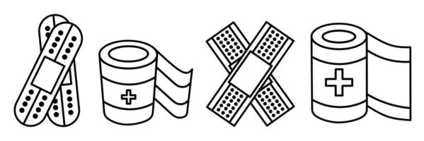 Bandage icon. Bandage thin line icon collection. Stock vector