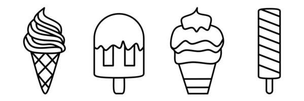 Ice cream icon. Ice cream thin line icon collection. Stock . vector