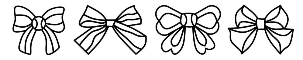 Ribbon icon. ribbon thin line icon collection. Stock vector