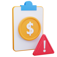 3D Icon Report With Warning Alert png