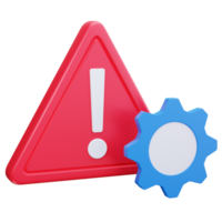 3D Icon Warning Triangle Risk Settings png