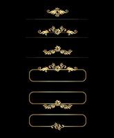 Hand-Drawn Gold Calligraphic Borders for Page Decor and Vintage Frame vector