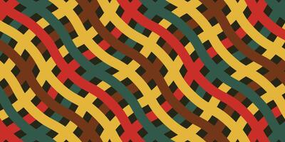 Bold 70s abstract background with colorful wavy lines vector