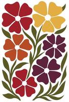Aesthetic vintage botanical art for boho, hippie, or mid-century modern design lovers. vector
