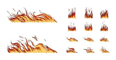 Stylized fire graphics collection vector