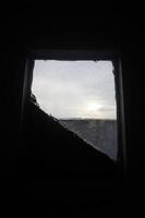 A window with a view of the sky photo