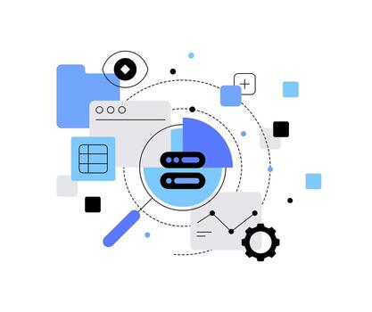 digital datos Procesando. Estadísticas y análisis vector