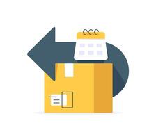 Illustration of package with calendar vector