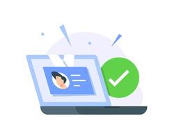 Digital identity verification illustration vector