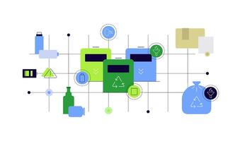 Zero waste. Waste management and recycling. Flat illustration, abstract scheme, infographic element vector