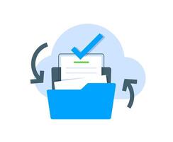 Cloud storage file management illustration vector