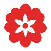 A red flower with white petals on a white background vector