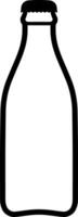 Black silhouette of bottle with cap, side view, without background vector