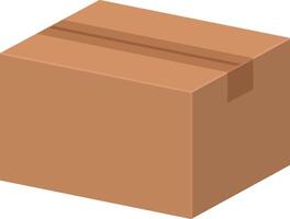 Closed cardboard box sealed with tape without background vector