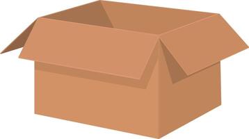 Empty open cardboard box without background vector