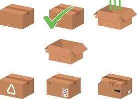 Various types of packaging boxes illustrated vector