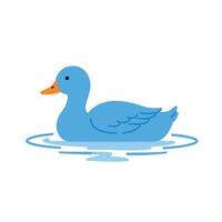 A blue duck floating in the water vector